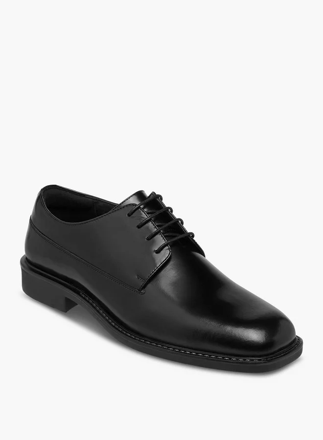 DUCHINI Men's Solid Lace-Up Derby Shoes