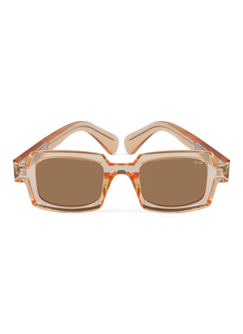 Woggles Red Pappy Posh Orange Polarized Rectangle Sunglasses