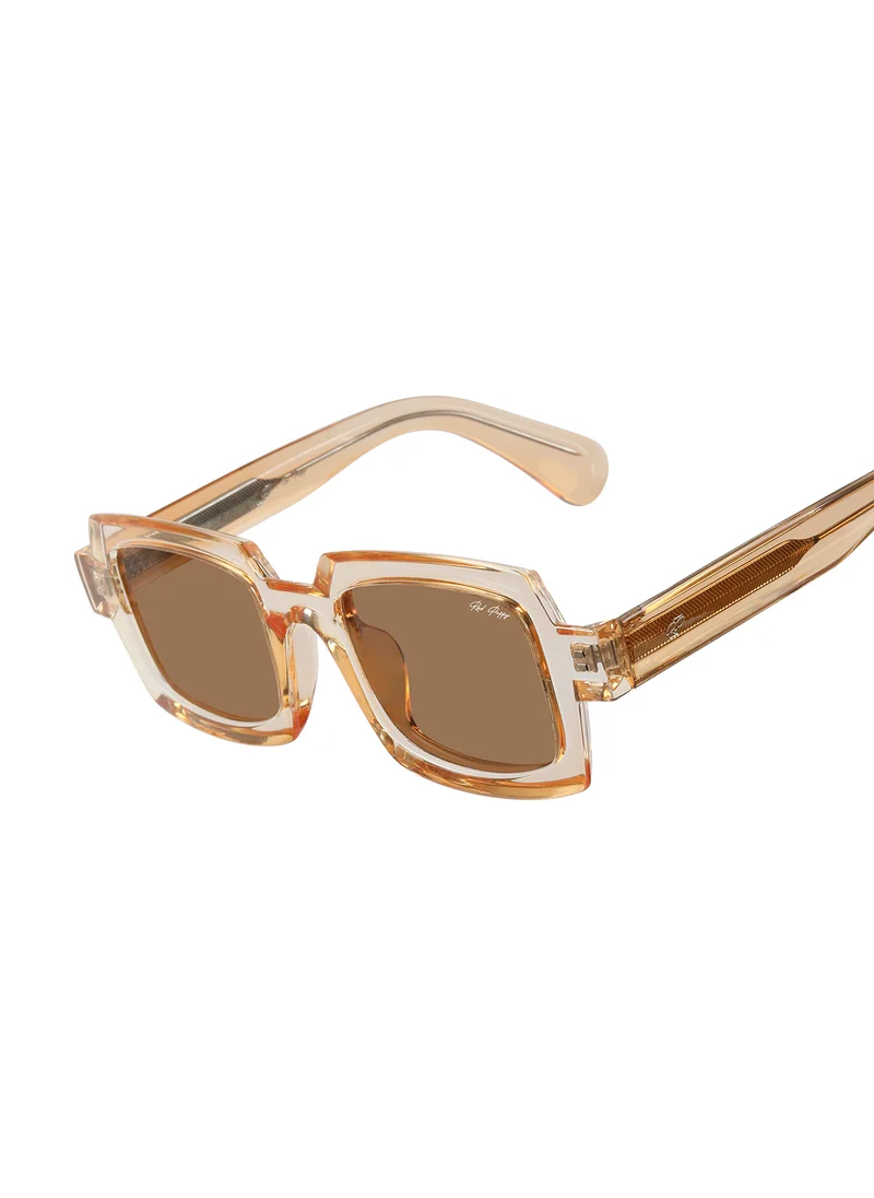Woggles Red Pappy Posh Orange Polarized Rectangle Sunglasses