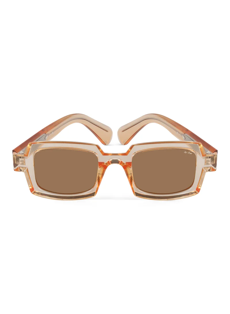 Woggles Red Pappy Posh Orange Polarized Rectangle Sunglasses