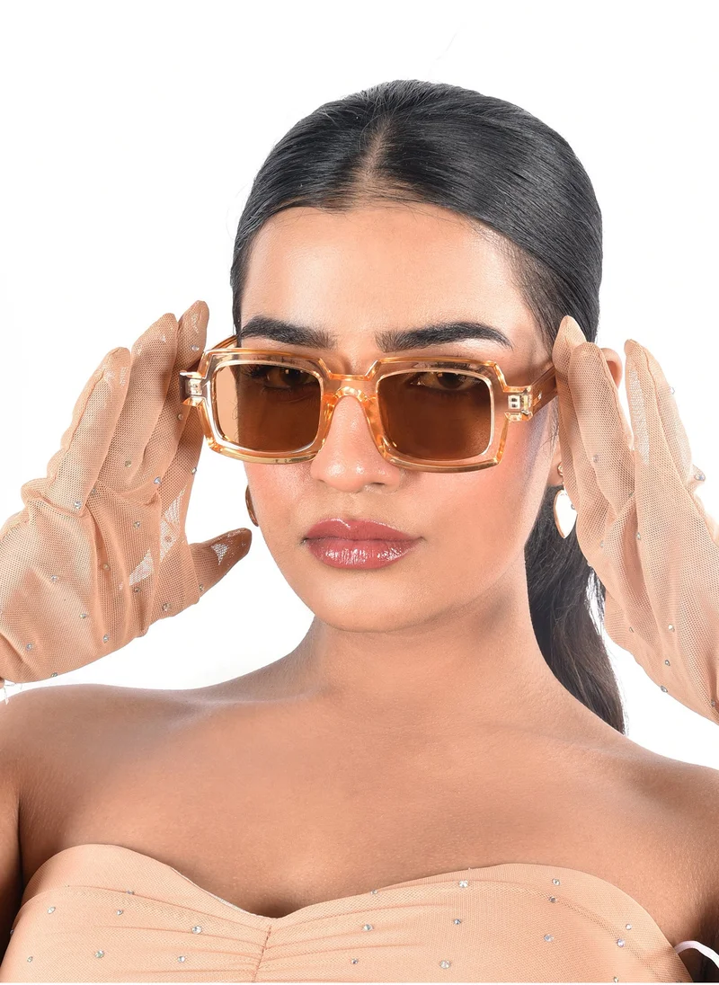 Woggles Red Pappy Posh Orange Polarized Rectangle Sunglasses
