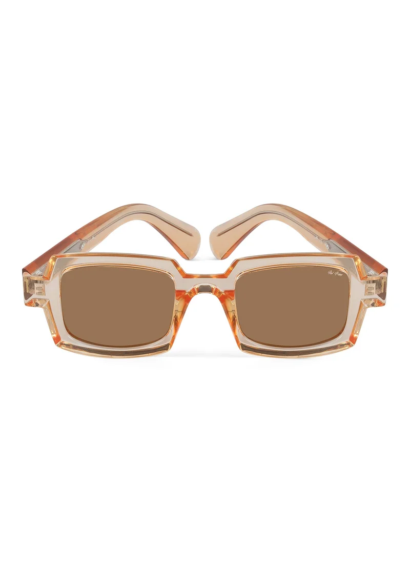 Woggles Red Pappy Posh Orange Polarized Rectangle Sunglasses