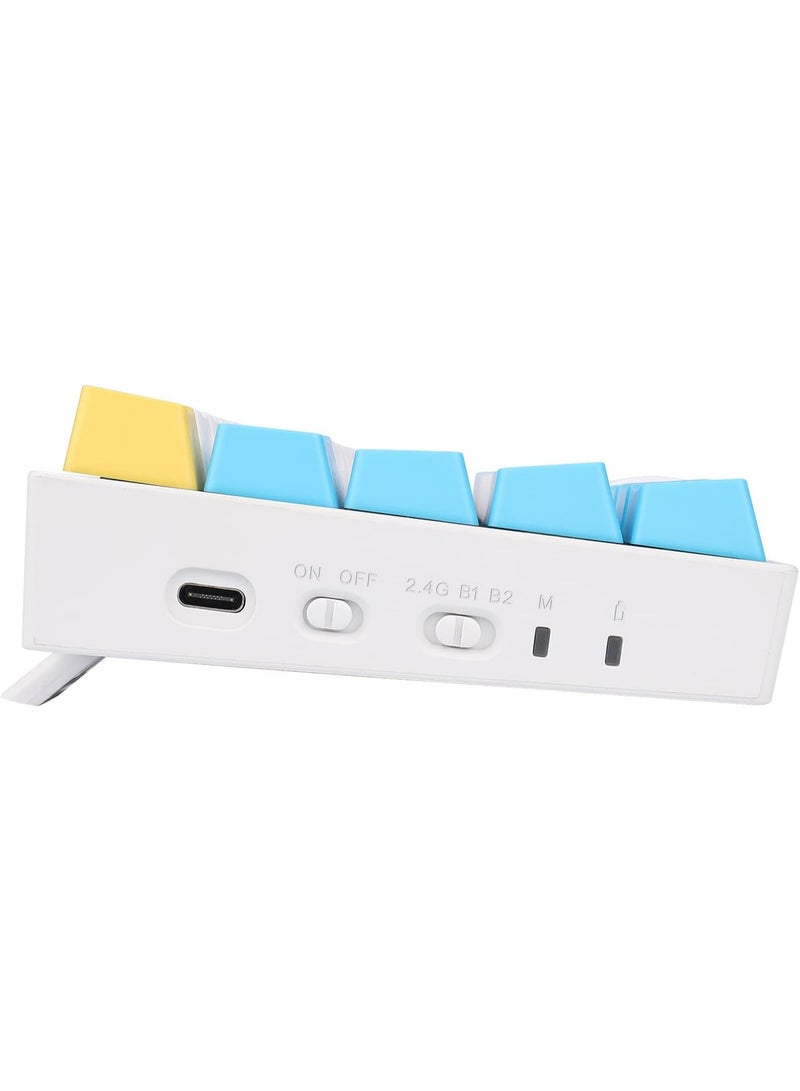 ريد Redragon K530 Pro Draconic 60% Bluetooth/Wired/2.4GHz Wireless Mechanical Keyboard, 61 Keys, Hot Swappable RGB Gaming Keyboard with Clicky Blue Switch- White /Blue | K530W-RGB-PRO BULLETR - Image 2