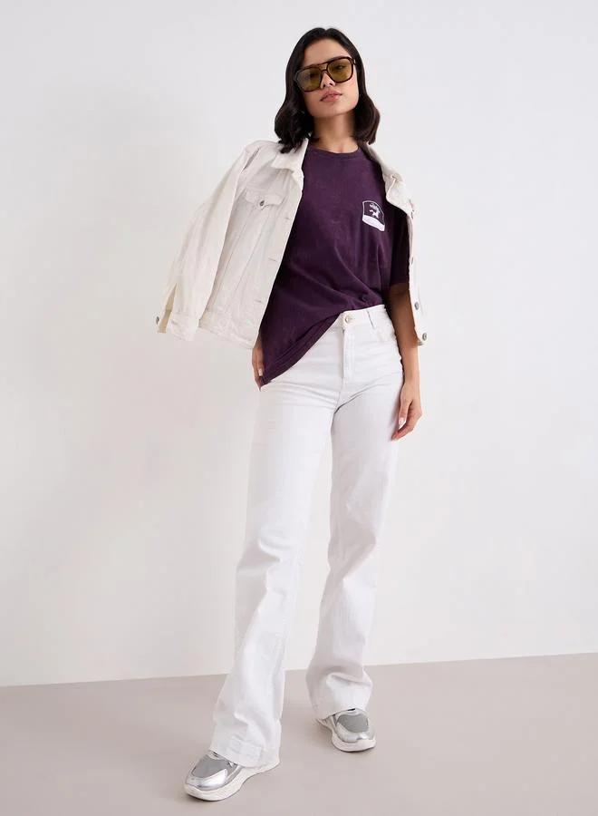 Styli Styli Women Purple Acid Washed Oversized T-Shirt