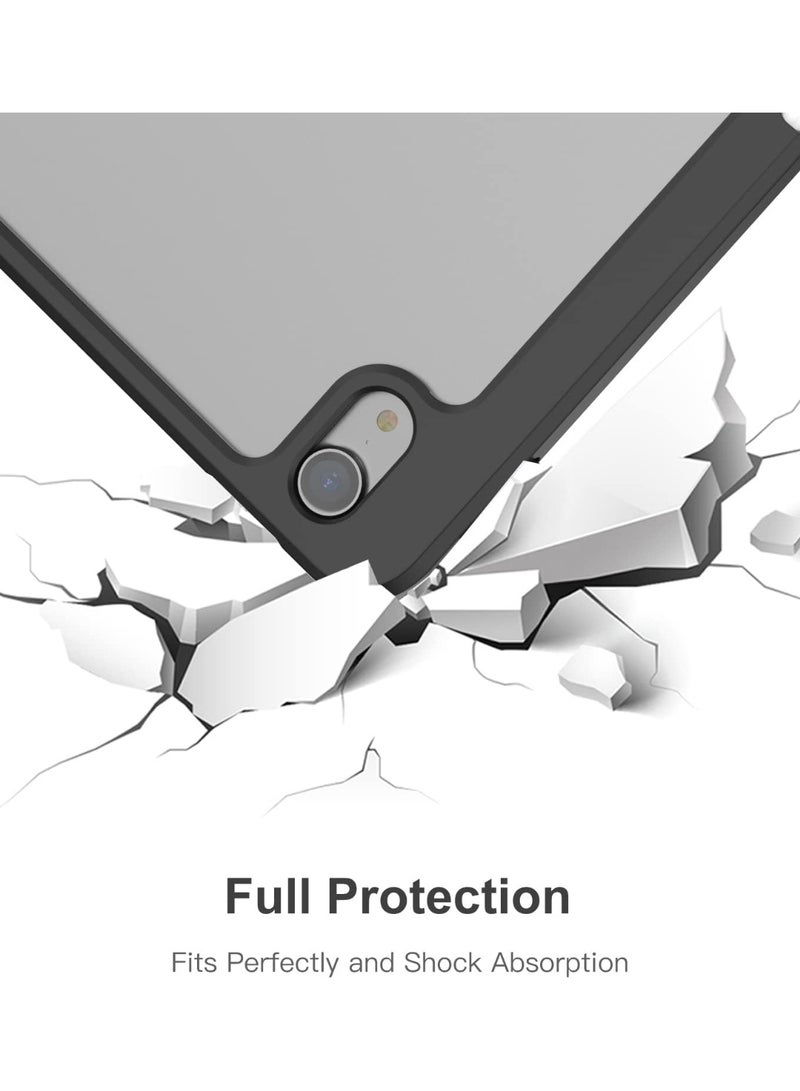EVO Case for iPad Air 11 2025 (7th Generation) M3 11-Inch 2025, TPU Shockproof Border and Translucent PC Frosted Back Case Cover Protective Case with Pen Holder - Black, PC - Image 2