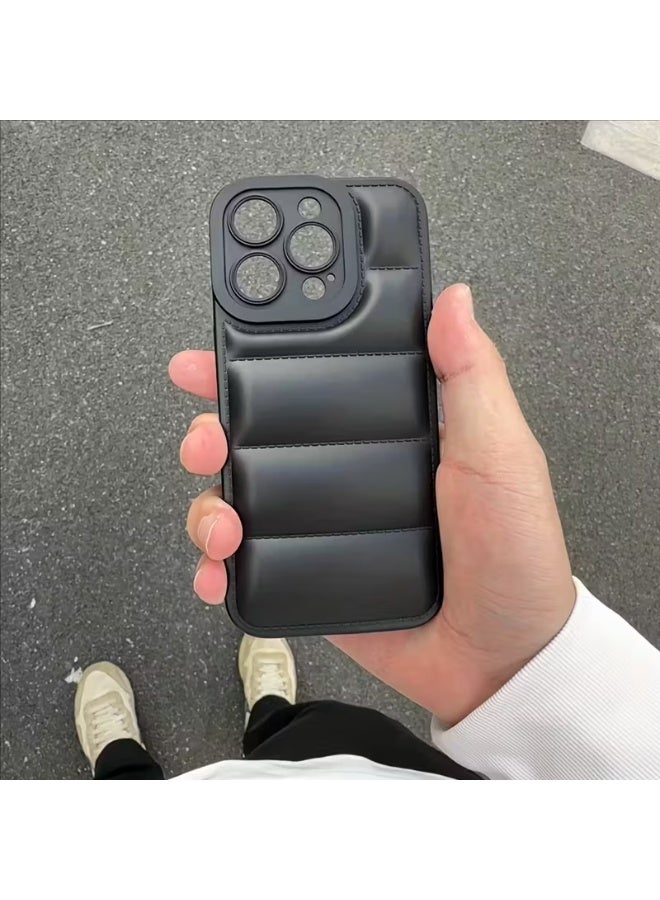 تيمو حافظة هاتف بسيطة وجميلة بلون مظلم وتصميم بارز ثلاثي الأبعاد لهاتف آيفون 13 بروماكس ، حافظات هاتف ناعمة مضادة للصدمات