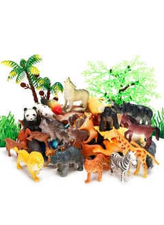 Kimicare Animal Figurines Toys 52 Pcs Small Mini Realistic Safari Zoo Plastic Animals Figures Learning Educational Toy Set For Kids Toddlers Jungle Wild Forest Animals Playset Cupcake Topper  - Image 2