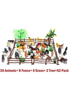 Kimicare Animal Figurines Toys 52 Pcs Small Mini Realistic Safari Zoo Plastic Animals Figures Learning Educational Toy Set For Kids Toddlers Jungle Wild Forest Animals Playset Cupcake Topper  - Image 3