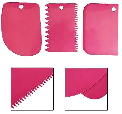 Ti Amo TI AMO Cake Combo of Cake Making Turn Table 7 inch Stainless Steel Spatula 12 Piece of Cake Decoration nozzles with Icing Bag and 3 Pieces of Dough Scrapper - Image 4