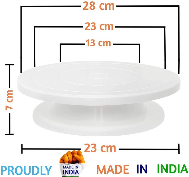 Ti Amo TI AMO Cake Combo of Cake Making Turn Table 7 inch Stainless Steel Spatula 12 Piece of Cake Decoration nozzles with Icing Bag and 3 Pieces of Dough Scrapper - Image 2