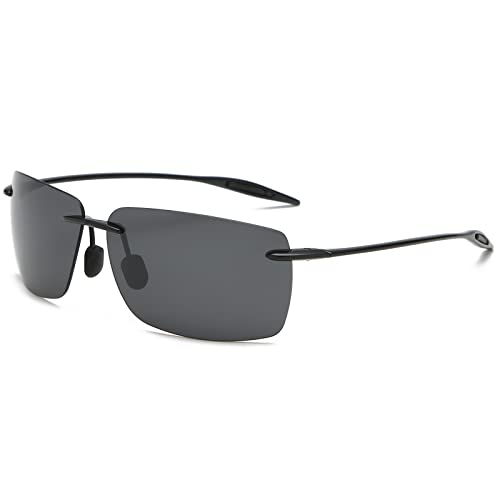 YIMI Mens Sunglasses Polarized Frameless z87 Safety Sun Glasses For Women UV400 Lightweight Anti-Glare Mirror Sunglasses - Image 1