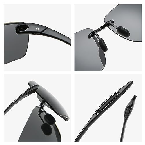 YIMI Mens Sunglasses Polarized Frameless z87 Safety Sun Glasses For Women UV400 Lightweight Anti-Glare Mirror Sunglasses - Image 3