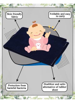 BTfash BTfash Baby Waterproof Reusable Super Soft Fast Drying Mattress Protector Small Dark Blue  - Image 5