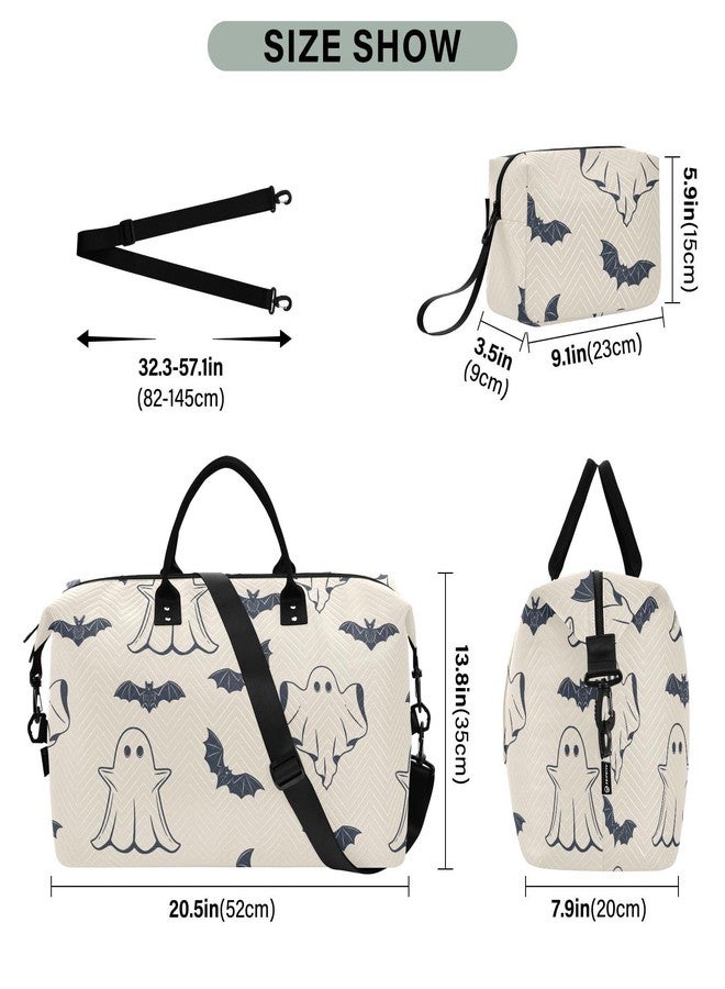 Burbuja Travel Duffel for Women, Halloween Spooky Weekender Overnight Shoulder Carry On Tote With Trolley Sleeve, Gym Bag With Toiletry Bag, Large Size - Image 3
