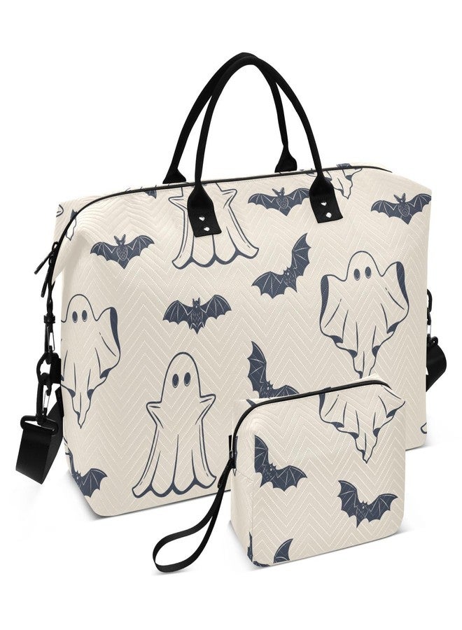 Burbuja Travel Duffel for Women, Halloween Spooky Weekender Overnight Shoulder Carry On Tote With Trolley Sleeve, Gym Bag With Toiletry Bag, Large Size - Image 1