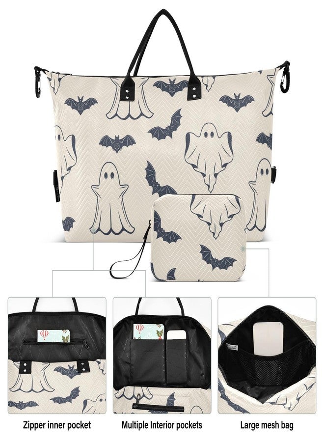 Burbuja Travel Duffel for Women, Halloween Spooky Weekender Overnight Shoulder Carry On Tote With Trolley Sleeve, Gym Bag With Toiletry Bag, Large Size - Image 2