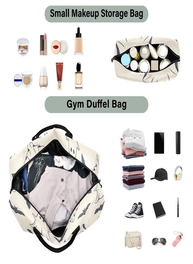 Burbuja Travel Duffel for Women, Halloween Spooky Weekender Overnight Shoulder Carry On Tote With Trolley Sleeve, Gym Bag With Toiletry Bag, Large Size - Image 4