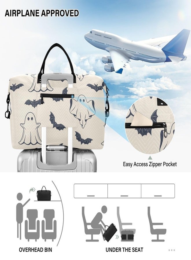 Burbuja Travel Duffel for Women, Halloween Spooky Weekender Overnight Shoulder Carry On Tote With Trolley Sleeve, Gym Bag With Toiletry Bag, Large Size - Image 5
