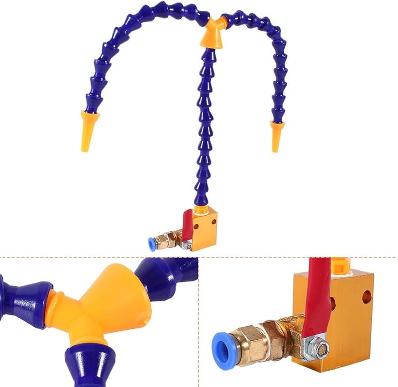 CNC Lathe Cooling Spray System with Adjustable Nozzle for 8mm Air Pipe Brass Metal Plastic - Image 3