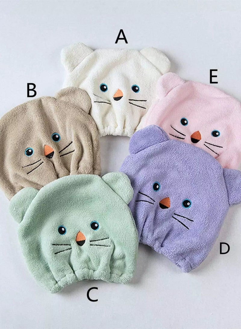 1pc Cartoon Bear Design Dry Hair Cap - Image 1