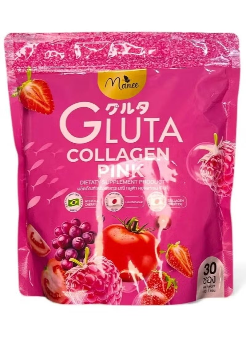 Manee Gluta Collagen Pink - 30 Sachets × 10g
