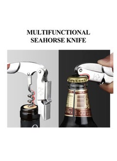 SYOSI Corkscrew For Waiter With Vegan Leather Sheath Professional Grade Patented Spring Lever Easy Opening Foil Cutter Bottle Opener  - Image 2
