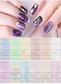 EBANKU 12 Sheets Letters Nail Stickers Alphabet Nail Stickers Holographic Small Tiny Letter Nail Stickers 3D Colors Laser Letter Selfadhesive Nail Decals For Nail Art Decor  - Image 2