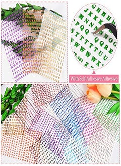 EBANKU 12 Sheets Letters Nail Stickers Alphabet Nail Stickers Holographic Small Tiny Letter Nail Stickers 3D Colors Laser Letter Selfadhesive Nail Decals For Nail Art Decor  - Image 4