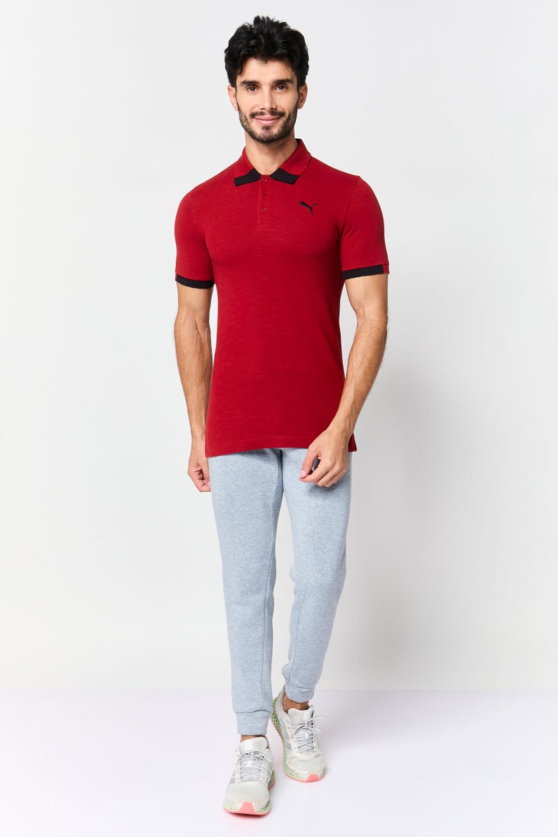 PUMA قميص بولو قصير الأكمام للرجال، رياضي، خارجي، أحمر - Image 4
