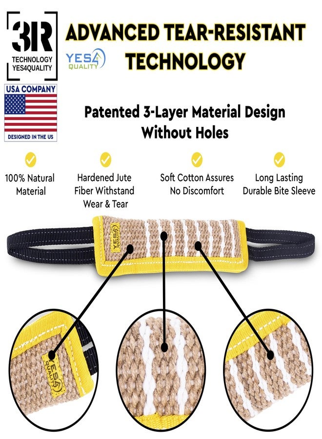 YES4QUALITY Dog Bite Tug Toy - 2 Pack, 11.8"x3.5" - Durable Yellow Pull Toy with 2 Strong Black Handles - Jute Pillow for Small to Medium Dogs - Ideal for Tug of War, Fetch, K9 & Puppy Training - Image 3