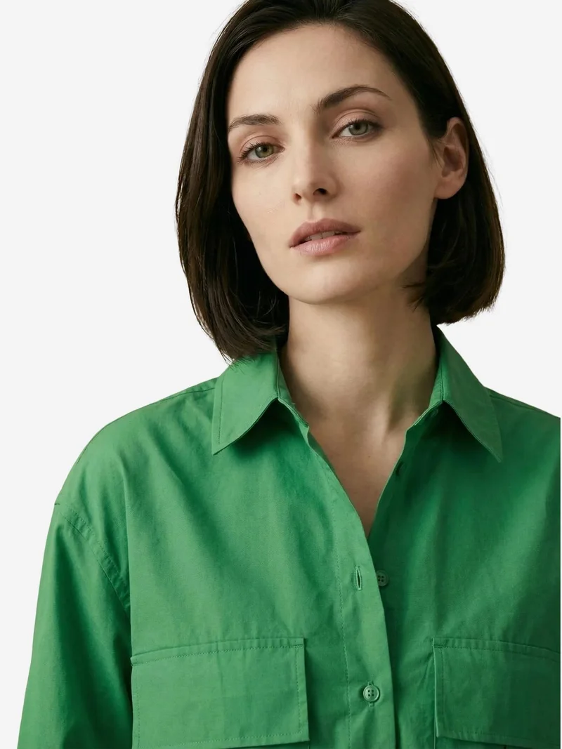 My Fashion Green MY FASHION Cotton Poplin Crop Shirt for Women | Best Price UAE