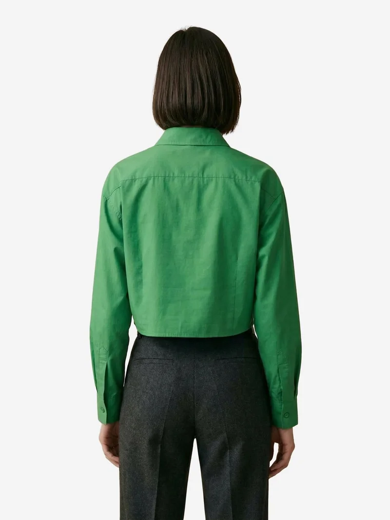 My Fashion Green MY FASHION Cotton Poplin Crop Shirt for Women | Best Price UAE