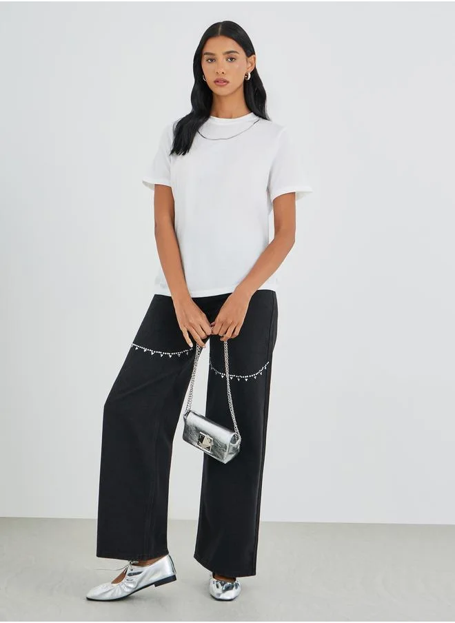 Take Two Take Two Solid Round Neck T-Shirt