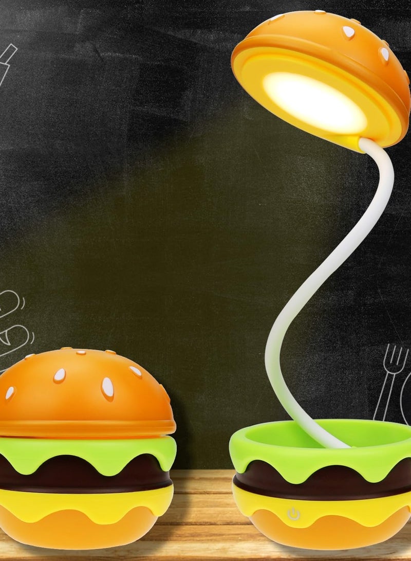 Excefore Rechargeable Hamburger Desk Lamp for Kids, Adjustable Neck, Dimmable Touch Switch, Cute Nursery Night Light, Kawaii Desk Accessories, Perfect Room Decor for Boys and Girls Gifts - Image 5