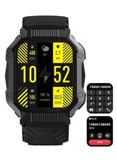AirYoung Military Smart Watch 1.83" HD Screen Smart Watches for Men Smartwatches Bluetooth Make/Answer Calls Heart Rate Blood Oxygen Monitor Compatible with iPhone Android Phones Tactical Pedometer Fitness Modes and Sleep Modes Multi-app Message Reminder Monitor Multi Language  - Image 1