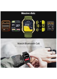 AirYoung Military Smart Watch 1.83" HD Screen Smart Watches for Men Smartwatches Bluetooth Make/Answer Calls Heart Rate Blood Oxygen Monitor Compatible with iPhone Android Phones Tactical Pedometer Fitness Modes and Sleep Modes Multi-app Message Reminder Monitor Multi Language  - Image 2