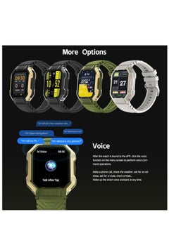 AirYoung Military Smart Watch 1.83" HD Screen Smart Watches for Men Smartwatches Bluetooth Make/Answer Calls Heart Rate Blood Oxygen Monitor Compatible with iPhone Android Phones Tactical Pedometer Fitness Modes and Sleep Modes Multi-app Message Reminder Monitor Multi Language  - Image 4