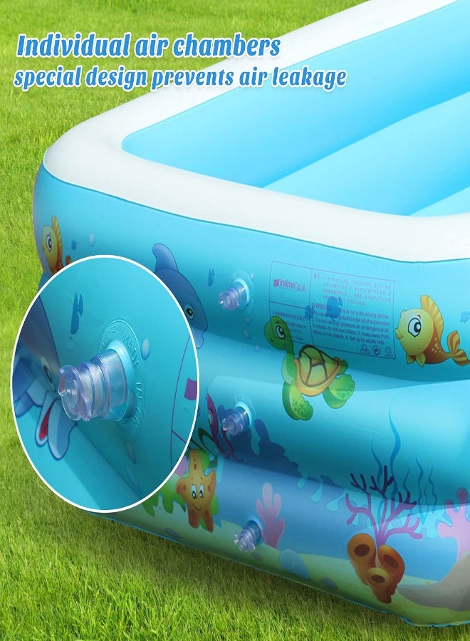 Inflatable Swimming Pools, Paddling Pool for Toddlers Kids, Rectangle Inflatable Swimming Pool for Kids, Baby Paddling Pool for Garden Backyard Outdoor,Easy to Inflate,150 cm x 106 cm x 48 cm - Image 2