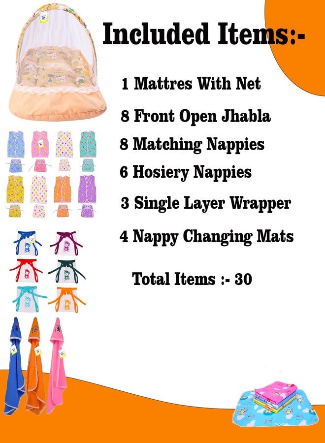 Toddylon 30 in 1 New Born Baby Products All Gift Pack | Baby Bedding Set | Baby Clothes | Essentials Items | Combo Set | Infants | New Born Boys Girls | Baby Bed (Multicolor, 0-6 Months) - Image 3