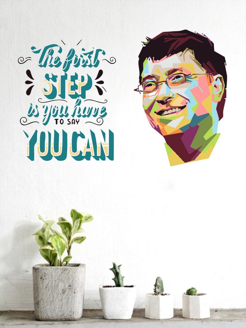 Sky Flying Bill Gates Dream Quotes Office - Inspirational - Motivational - Quotes - Wall Sticker for Kids Room, Living Room, School, Library (Size - 60CM X 91CM) - Image 1