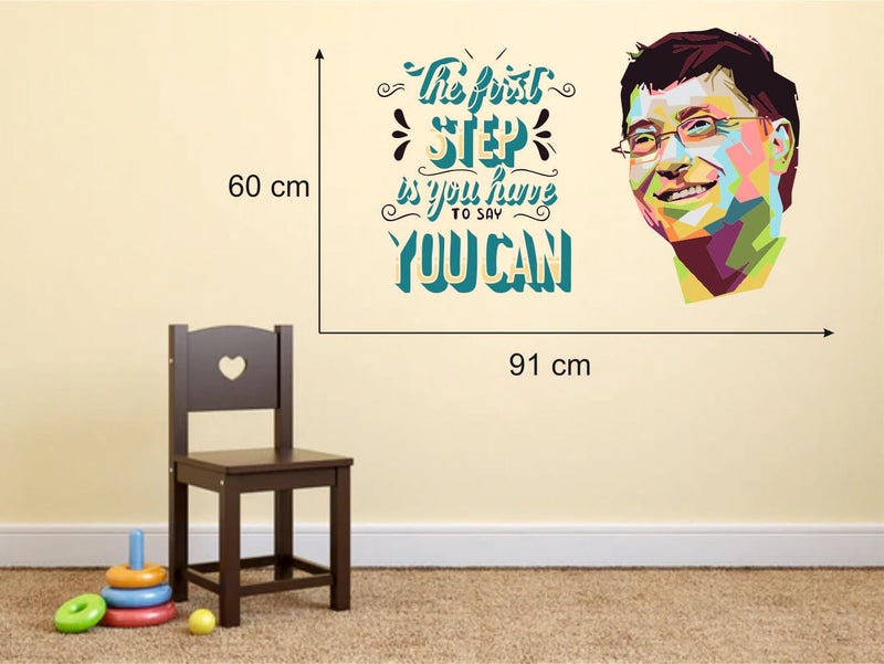 Sky Flying Bill Gates Dream Quotes Office - Inspirational - Motivational - Quotes - Wall Sticker for Kids Room, Living Room, School, Library (Size - 60CM X 91CM) - Image 4