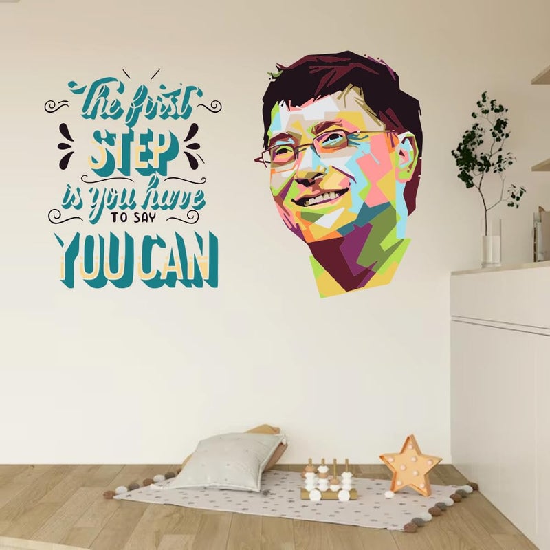 Sky Flying Bill Gates Dream Quotes Office - Inspirational - Motivational - Quotes - Wall Sticker for Kids Room, Living Room, School, Library (Size - 60CM X 91CM) - Image 2