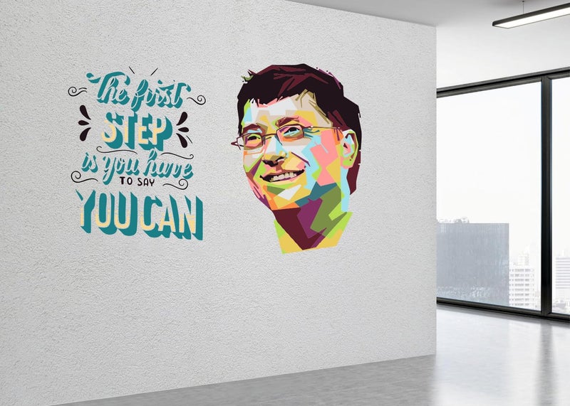 Sky Flying Bill Gates Dream Quotes Office - Inspirational - Motivational - Quotes - Wall Sticker for Kids Room, Living Room, School, Library (Size - 60CM X 91CM) - Image 3