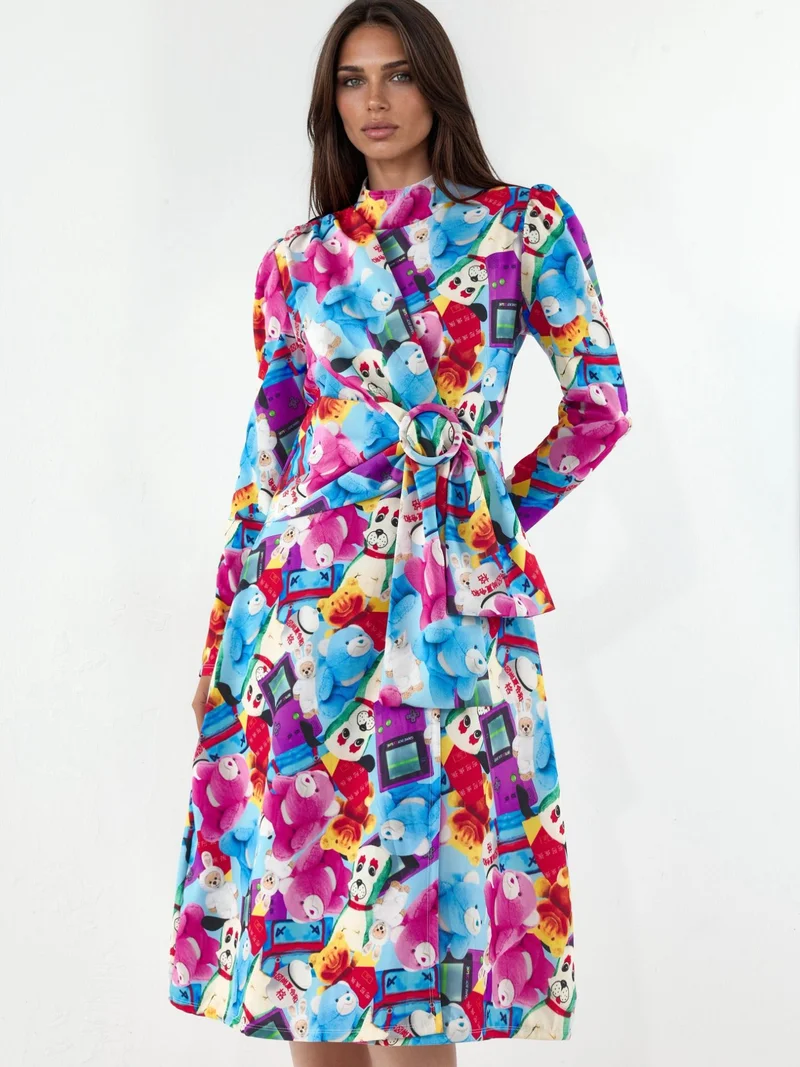 Jennyfer Printed Wrap Midi Dress