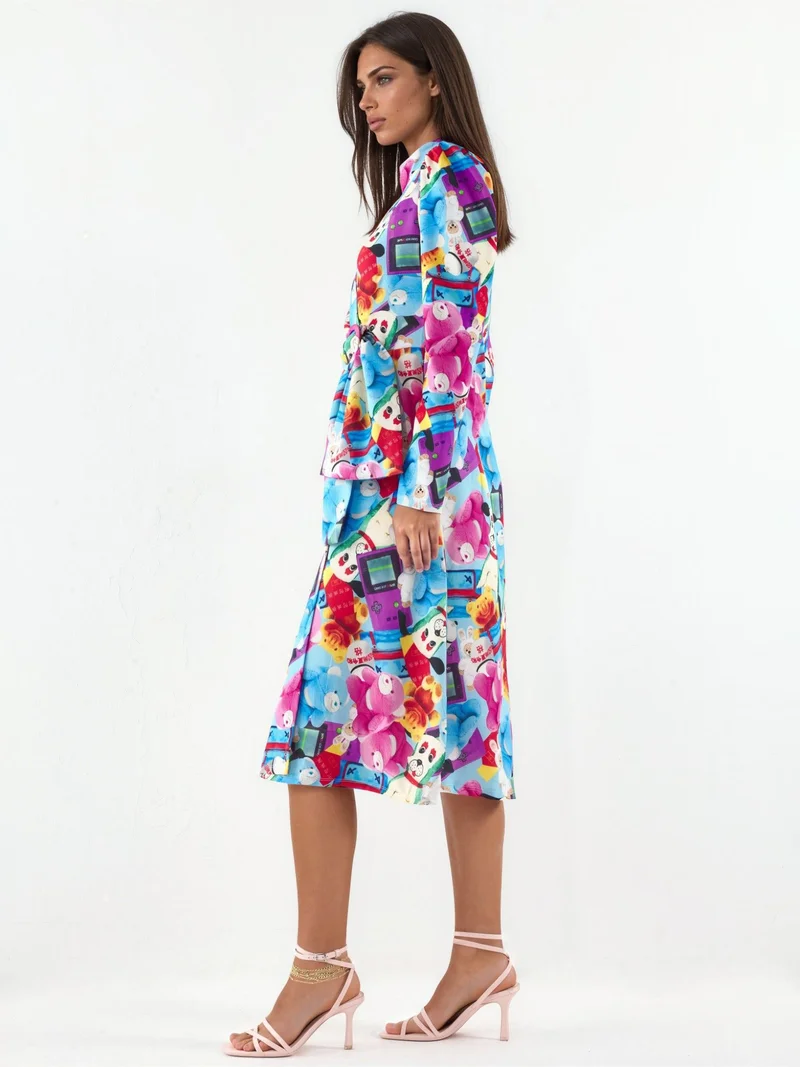 Jennyfer Printed Wrap Midi Dress