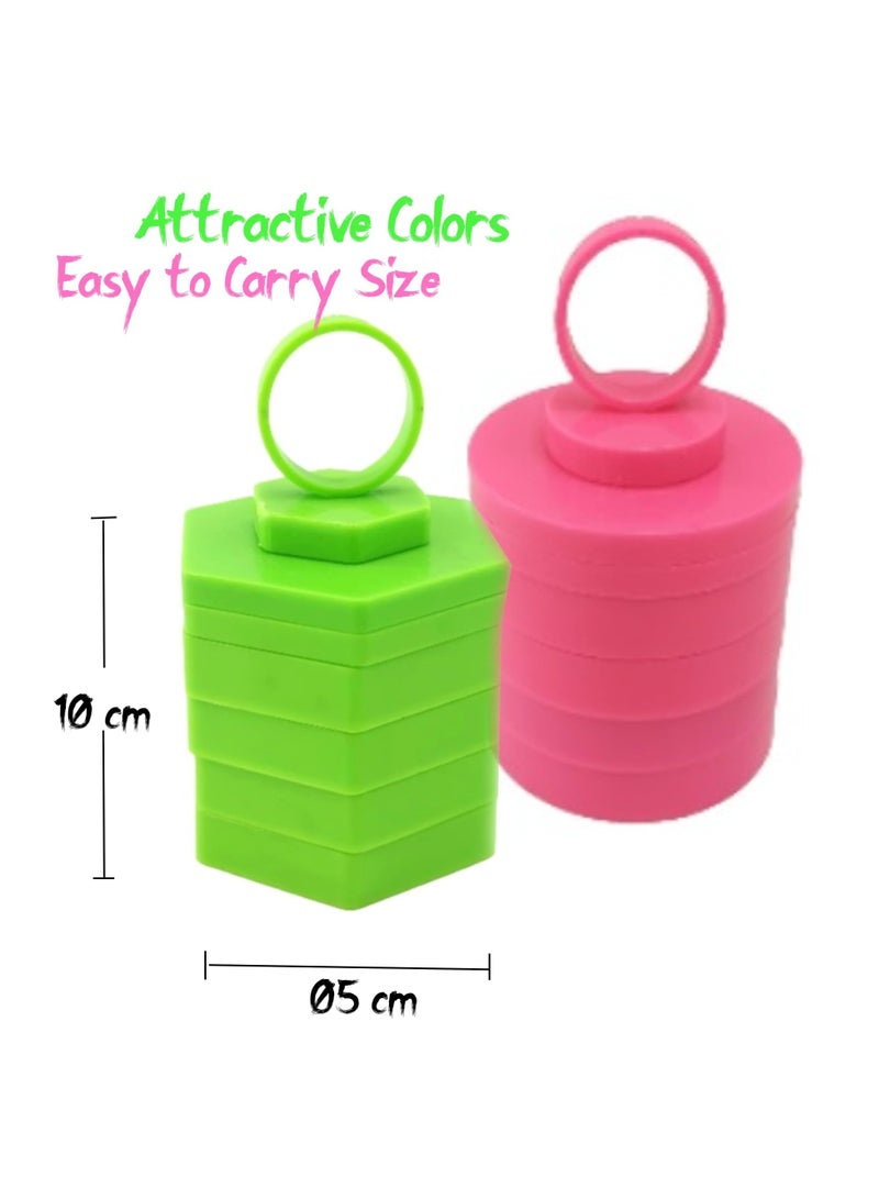 CMGTYYD Magic folding blocks fidget toys - Transformable and spining - Stress Anxiety relief toy for ADHD Autism special needs- Finger toy extend retract up down - Gift for Adults & Kids! (Pink Circular)  - Image 4