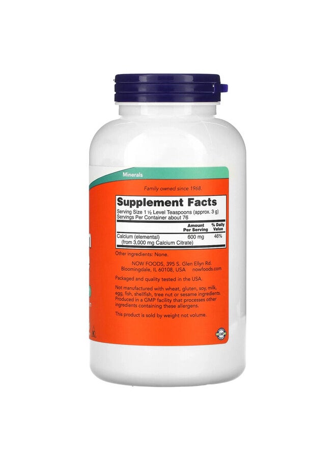 now Calcium Citrate, Pure Powder, 8 oz (227 g)  - Image 2