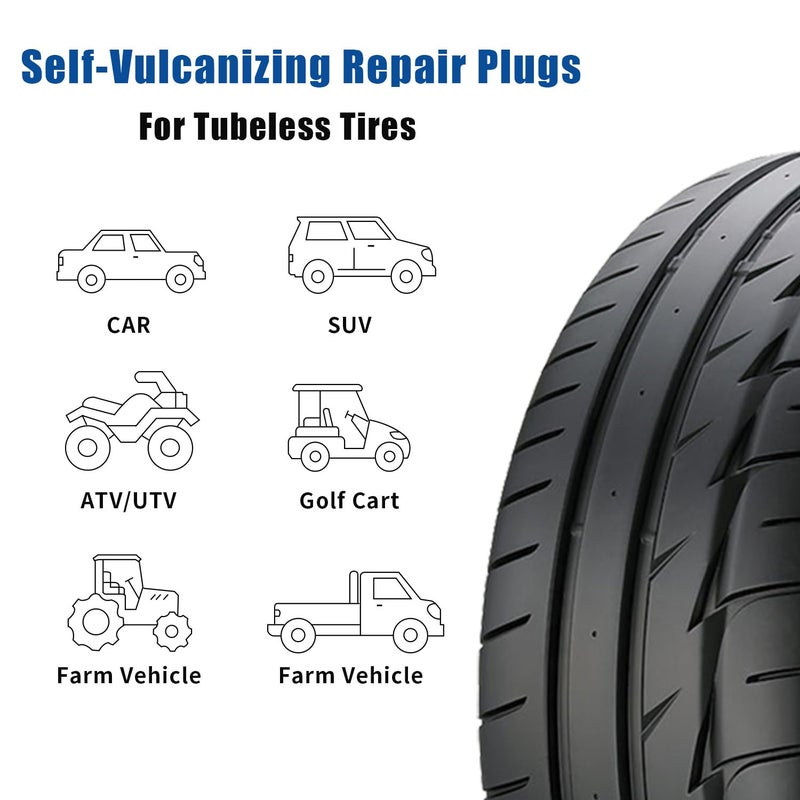 LOGOL Tire Plugs Heavy Duty (4", 150pcs).Tire Repair Strings for Puncture Repair are Suitable for Tubeless Tires Car, Light Truck, Motorcycle, ATV, UTV. etc.â€¦ - Image 3
