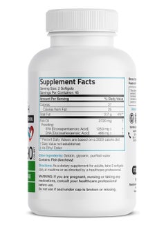 Bronson Omega 3 Fish Oil Triple Strength 2720 Mg Nongmo Gluten Free Soy Free Heavy Metal Tested 1250 Epa 488 Dha 90 Softgels  - Image 2