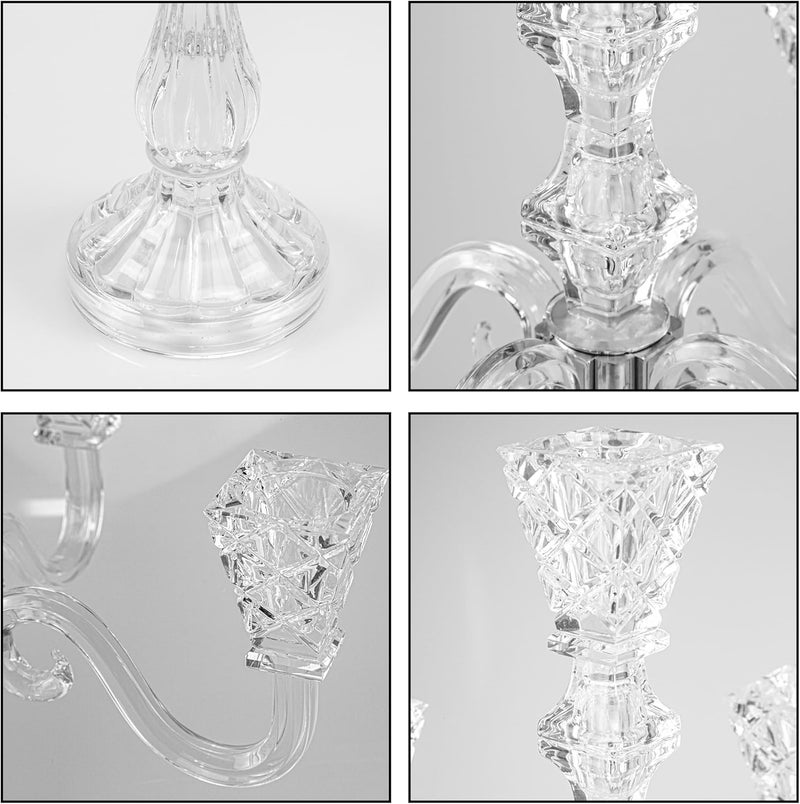 YAKii YAKii Crystal Candelabra 197inch Tall 5Arm Candle Holder Table Decor Ultra Elegant Taper CandlestickCenterpiece for Home Wedding Event and Party Festival  - Image 5